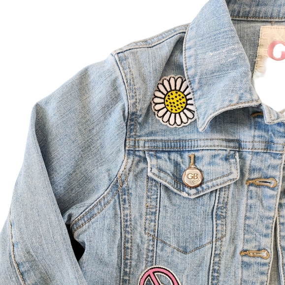 GB Girls Patch Light-Wash Jean Jacket / Size 6X - Picture 8 of 15